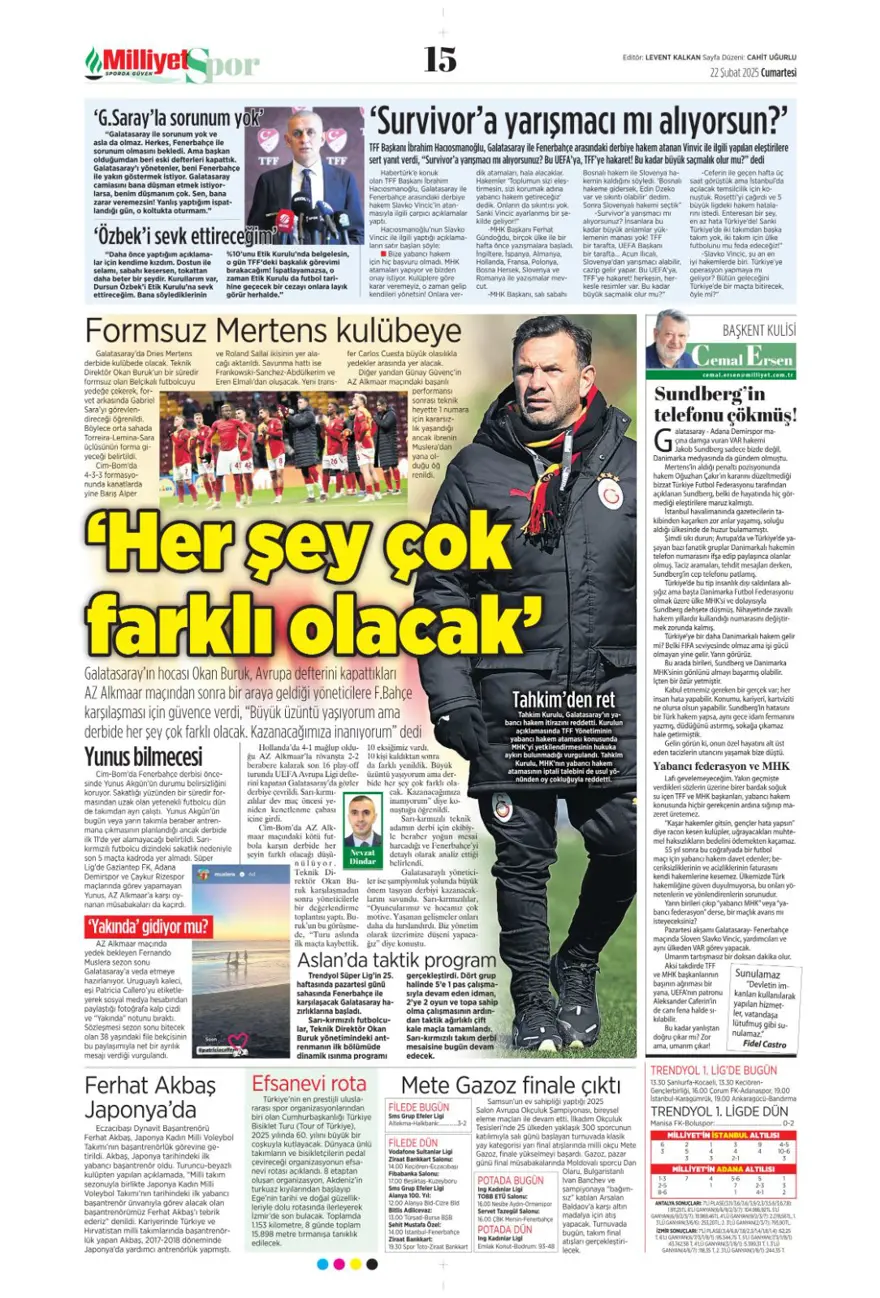 "Yolun sonu final olsun" (22 Şubat spor manşetleri) 21 "Yolun sonu final olsun" (22 Şubat spor manşetleri) 21