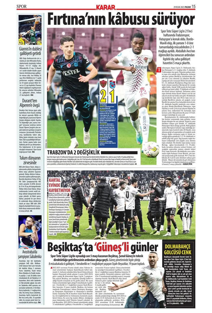 Günün spor manşetleri (29 Ocak 2023) 12