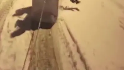 Buzdolabını kızak yapıp kaydılar