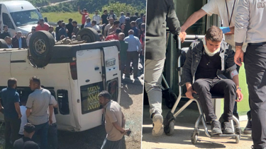 Lise servisi virajda takla attı! Çok sayıda yaralı var