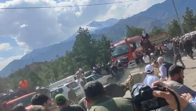 Demir kapıyı kıran boğalar paniğe neden oldu