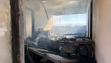 Sivas'ta yanan yayla evi kullanılamaz hale geldi