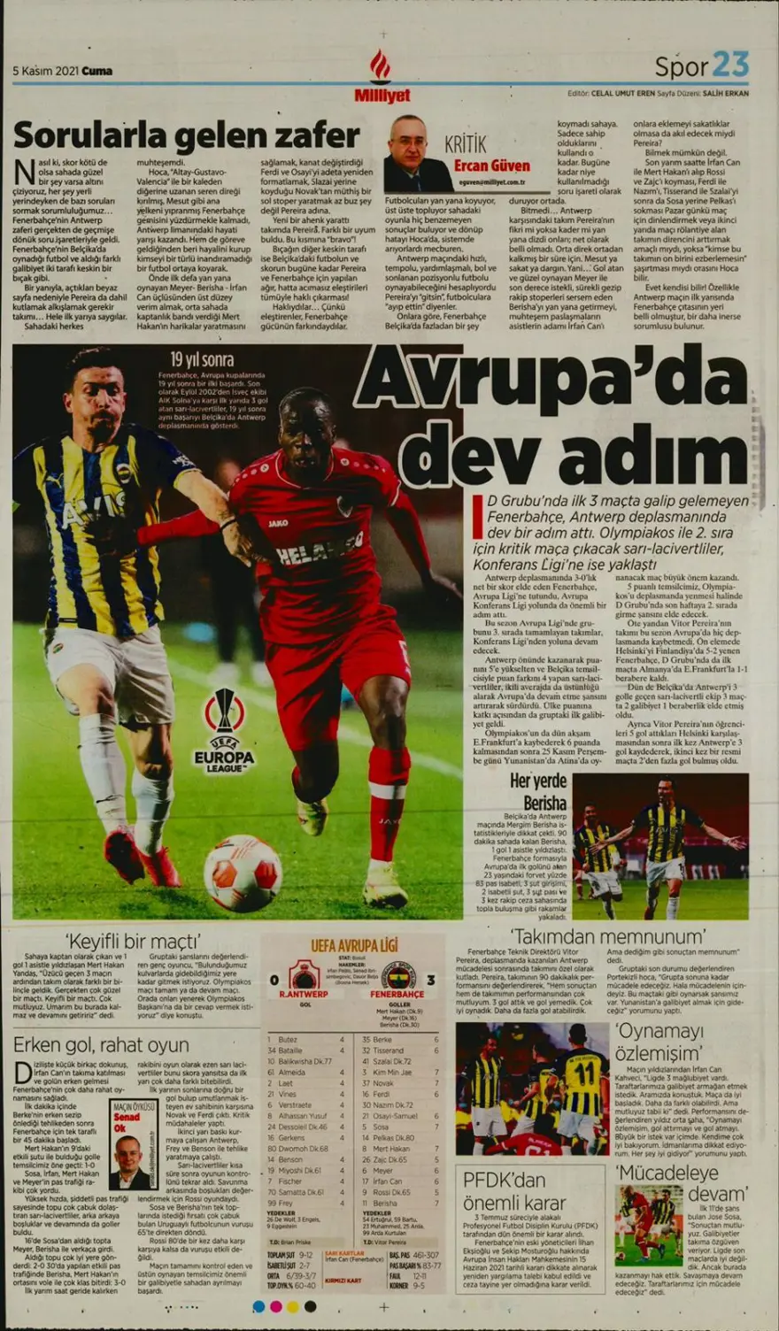 Günün spor manşetleri (5 Kasım 2021) 27