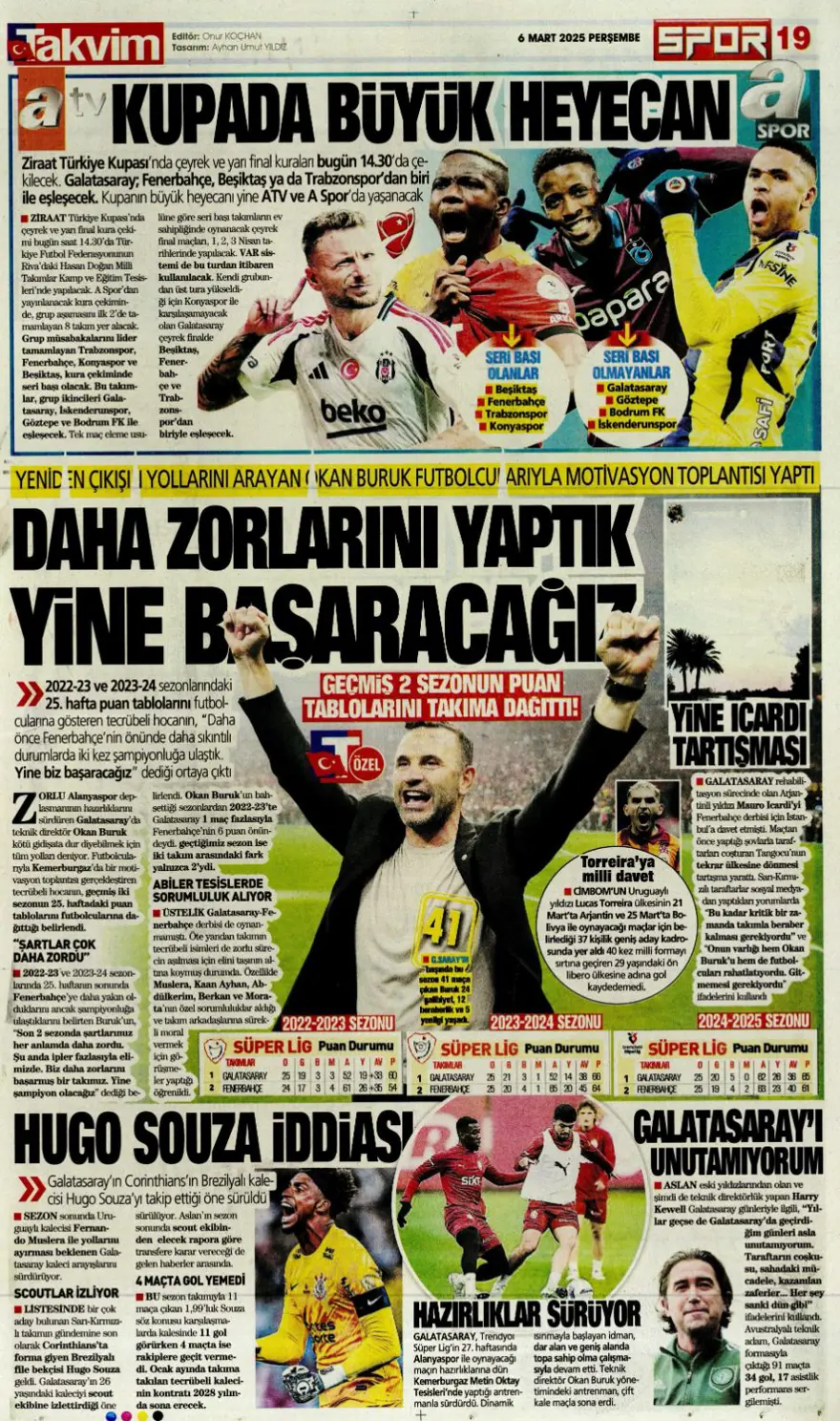 "Kadıköy'de bu işi bitirelim" (6 Mart 2025 spor manşetleri) 29