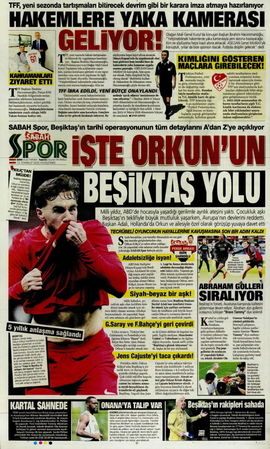 "Fenerbahçe'den Kerem harekatı" (10 Temmuz 2025 spor manşetleri) 17