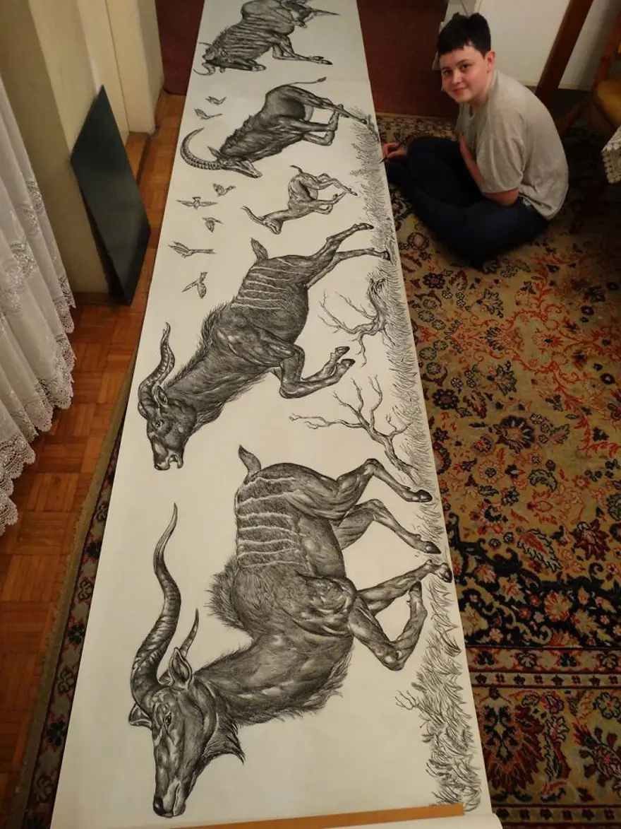 2 yaşında resme başlayan ressamın 16 yaşında yarattığı eserler 13