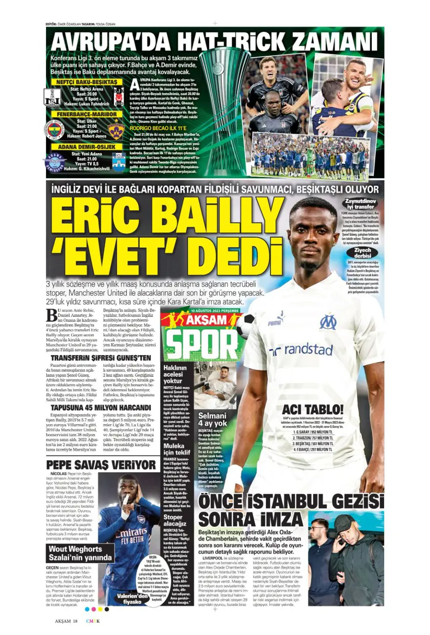 "İnat kırıldı, Livakovic geliyor" | 10 Ağustos 2023 spor manşetleri 1 "İnat kırıldı, Livakovic geliyor" | 10 Ağustos 2023 spor manşetleri 1