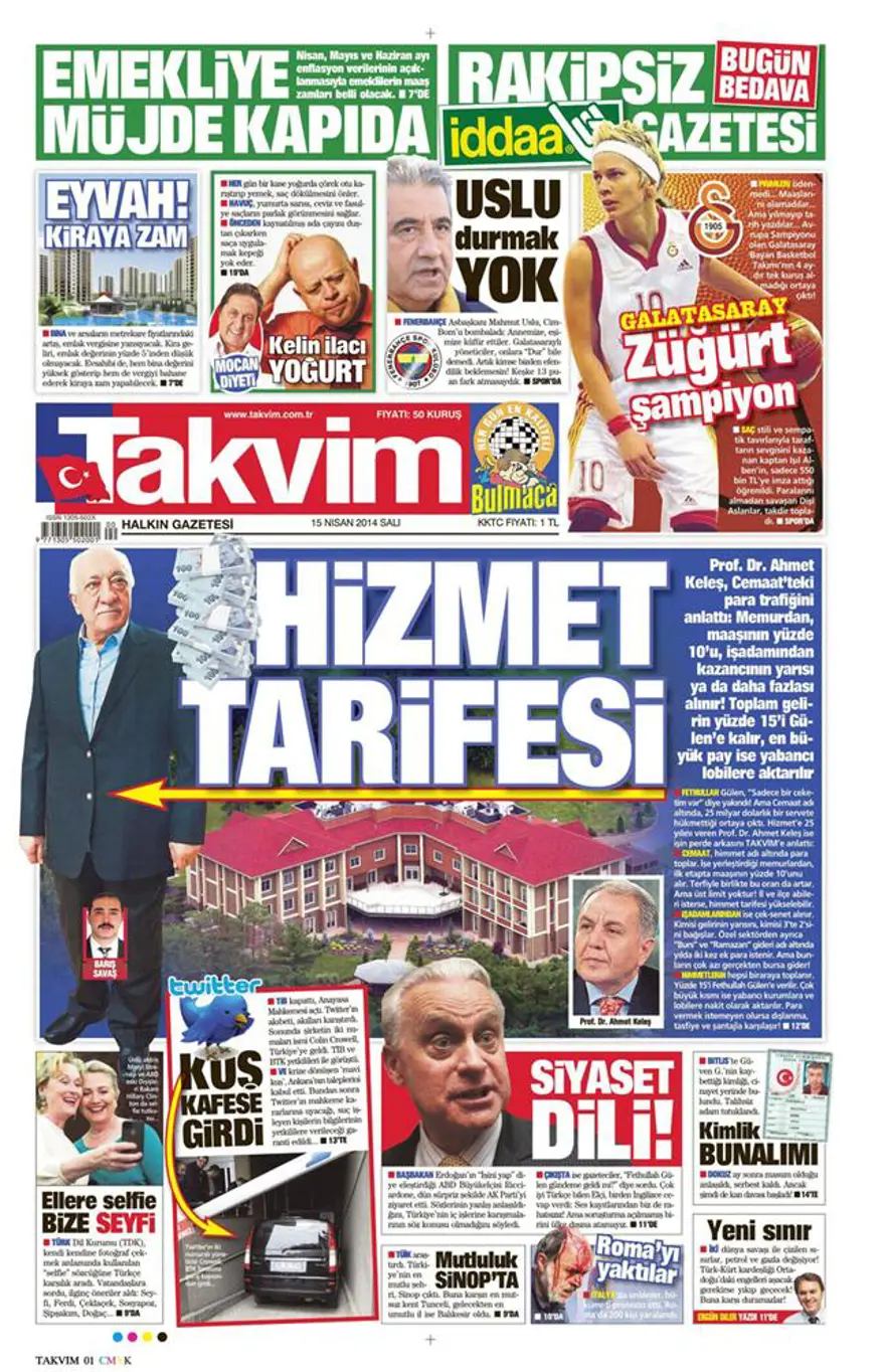 Günün gazete manşetleri - 15 Nisan 2014 15 Günün gazete manşetleri - 15 Nisan 2014 15