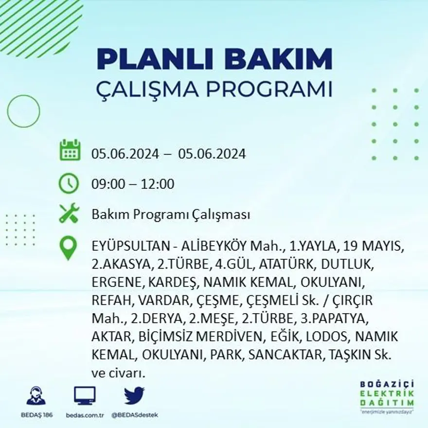 İstanbul'un 19 ilçesinde elektrik kesintisi: Elektrikler ne zaman gelecek? (5 Haziran BEDAŞ kesinti programı) 37 İstanbul'un 19 ilçesinde elektrik kesintisi: Elektrikler ne zaman gelecek? (5 Haziran BEDAŞ kesinti programı) 37