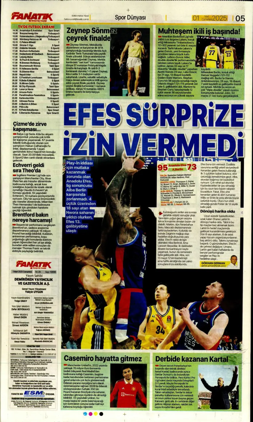 "Galatasaray Brezilyalı kaleciyle anlaştı" (1 Mart 2025 spor manşetleri) 11