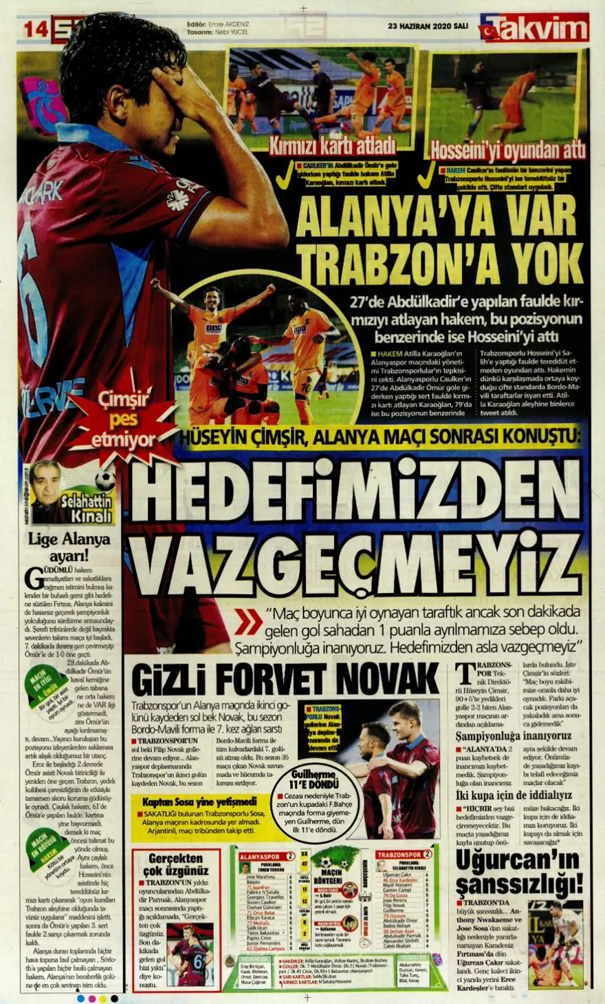 Günün spor manşetleri (23 Haziran 2020) 12