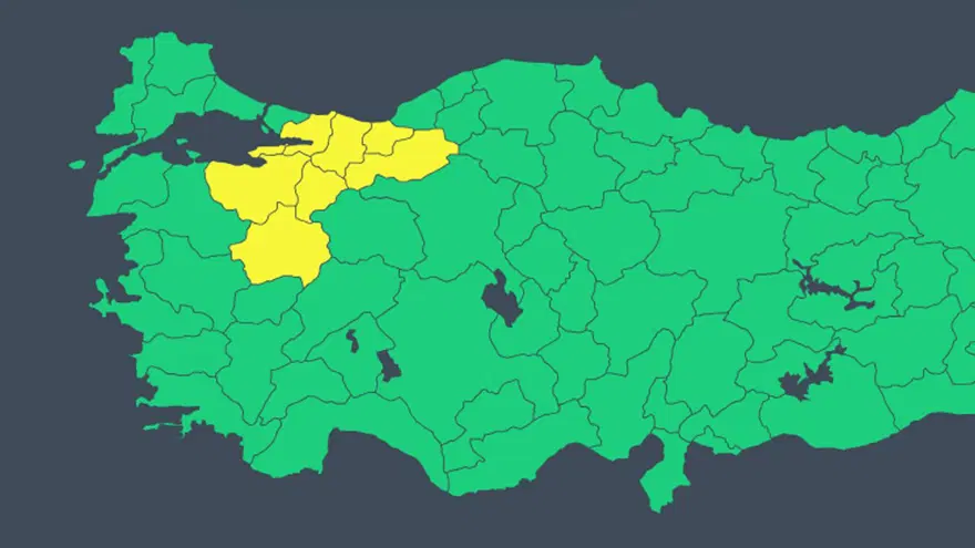 8 kent için sarı kodlu uyarı 2 8 kent için sarı kodlu uyarı 2
