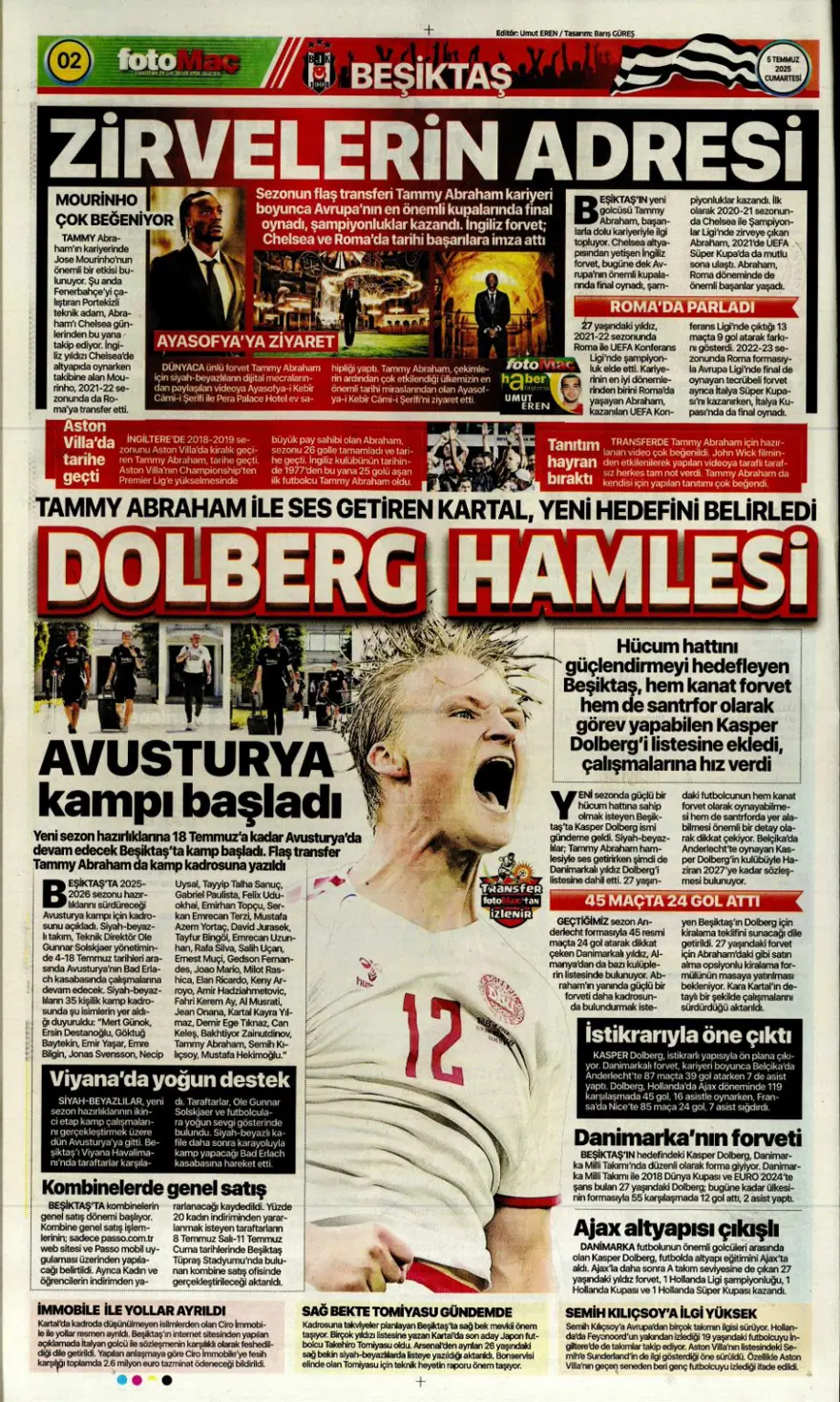 "Yine yeniden Mikautadze" (5 Temmuz 2025 spor manşetleri) 4