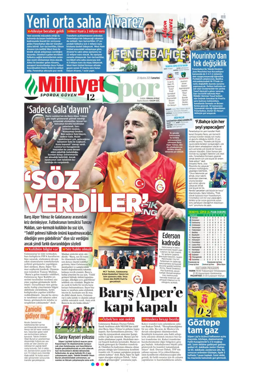 "İngiliz anahtarı" (23 Ağustos spor manşetleri) 9 "İngiliz anahtarı" (23 Ağustos spor manşetleri) 9