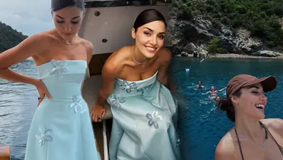 Hande Erçel tekne pozlarıyla beğeni topladı