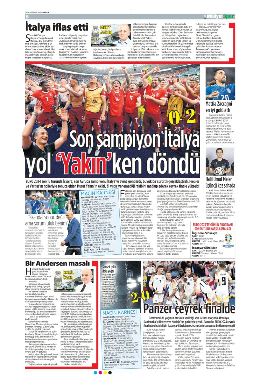 "Avusturya'ya farklı 11" (30 Haziran 2024 spor manşetleri) 19