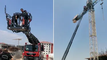 30 metre yüksekte rahatsızlandı, itfaiyeciler kurtardı