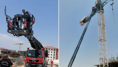 30 metre yüksekte rahatsızlandı, itfaiyeciler kurtardı