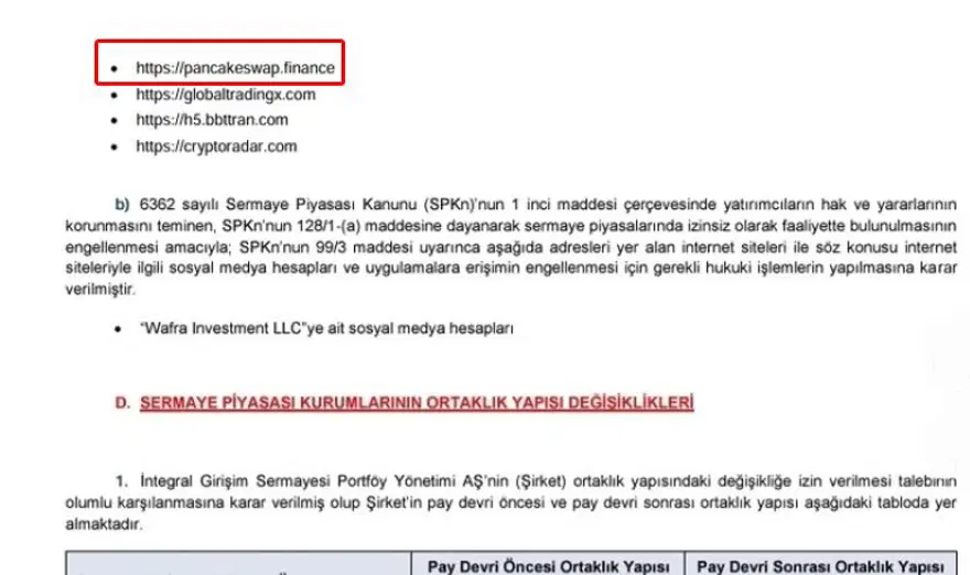 PancakeSwap’a erişim engeli: PancakeSwap kapandı mı, neden açılmıyor? SPK'dan erişim yasağı 2