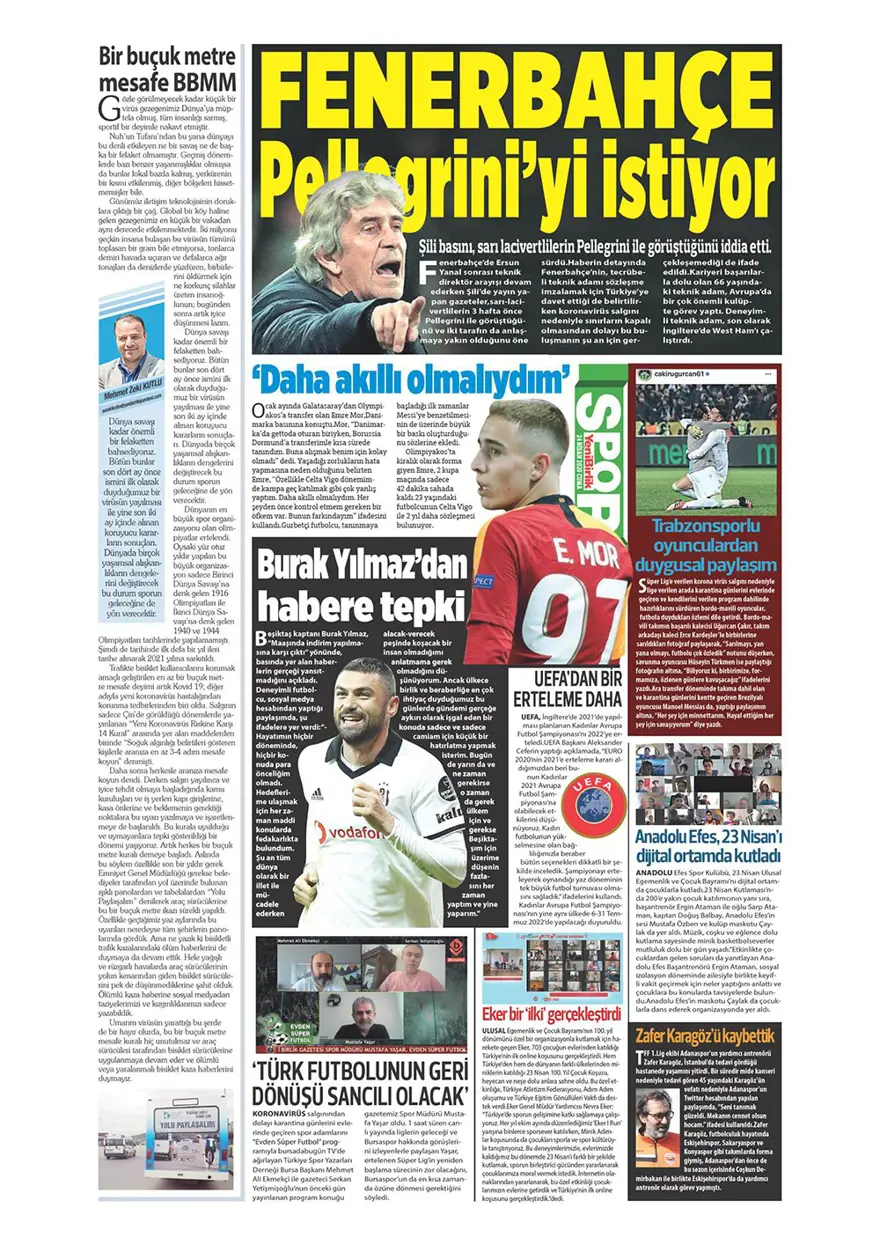 Günün spor manşetleri (24 Nisan 2020) 14