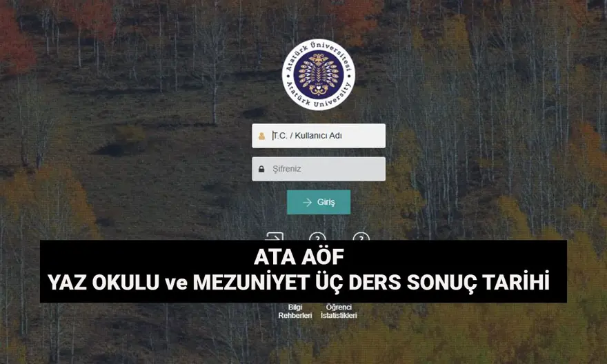 ATA AÖF yaz okulu ve mezuniyet üç ders sınav sonuç tarihi: 2025 ATA AÖF sonuçları sorgulama ekranı 
