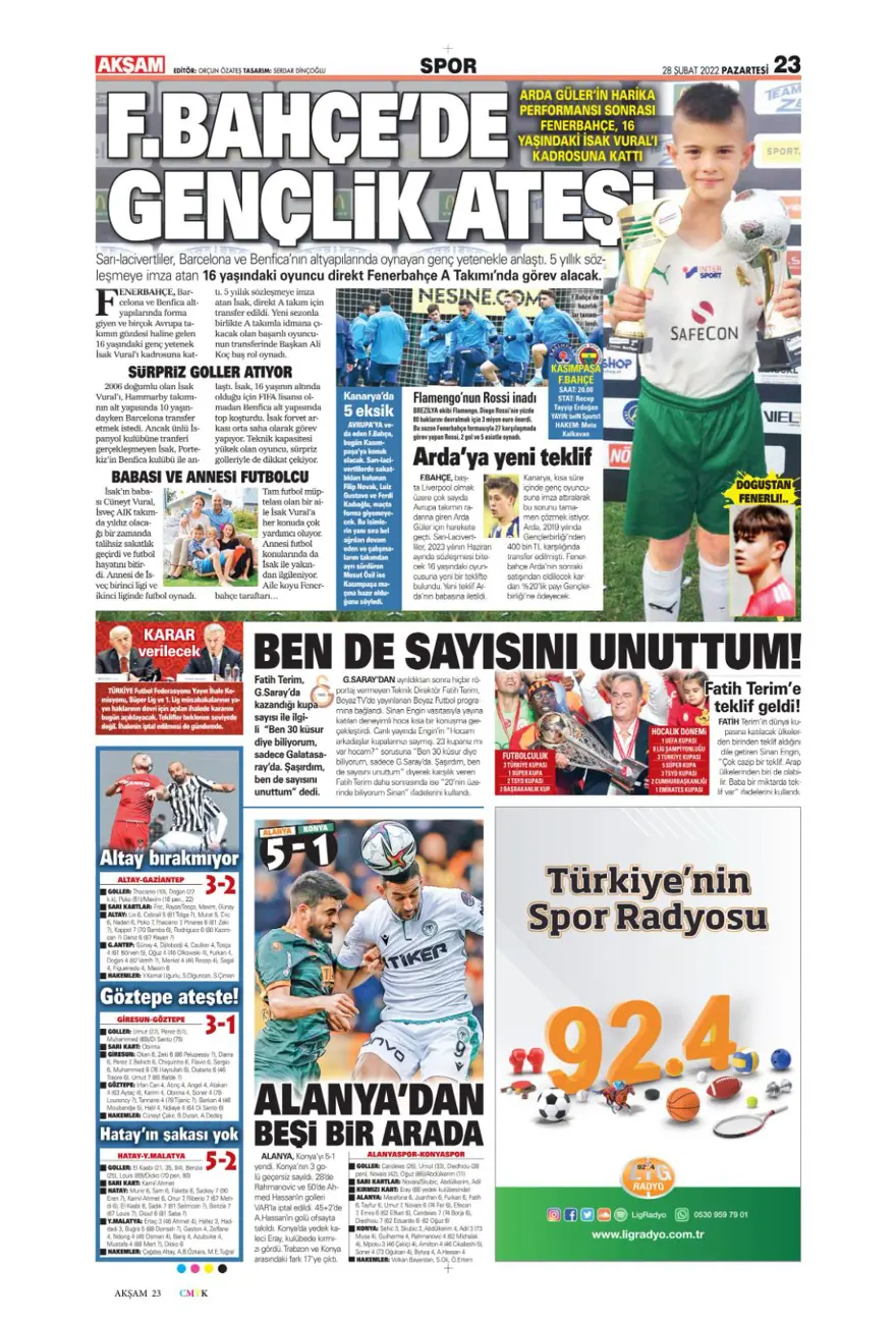 Günün spor manşetleri (28 Şubat 2022) 2