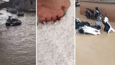 Gaziantep'i dolu ve sağanak vurdu