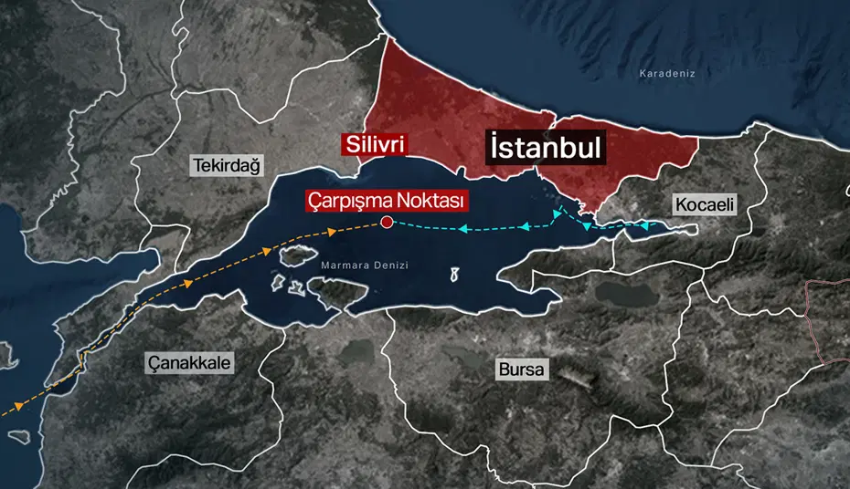 Batan gemi bin metrede olabilir. Arama çalışmalaır sürüyor