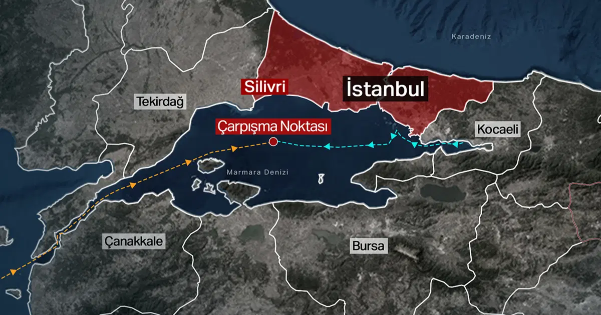 Marmara'da iki gemi nasıl çarpıştı? İşte dakika dakika kaza anı