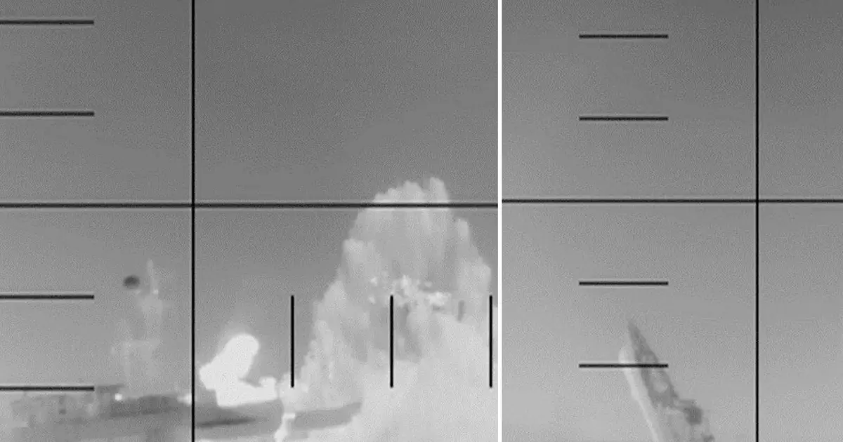 ABD, İran savaş gemisini torpido ile batırdı, en az 80 denizci öldü. Saldırı anı paylaşıldı