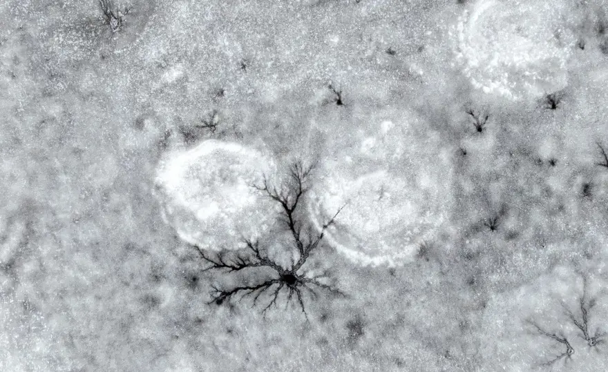 Gümüşören Barajı'nda "göz bebekleri". Soğuk havanın etkisiyle ortaya çıktı 2