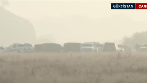 NTV ekibi Gürcistan'daki kargo uçağının enkaz alanında