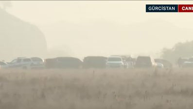 NTV ekibi Gürcistan'daki kargo uçağının enkaz alanında