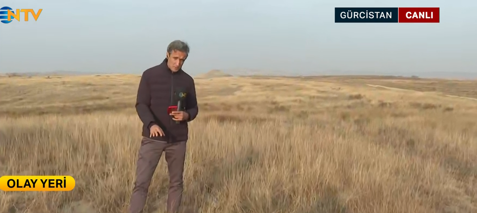 NTV ekibi Gürcistan'da.... Düşen uçaktan ilk görüntüler