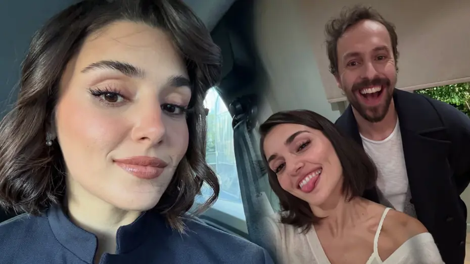 Hande Erçel'den yeni pozlar: İki Dünya Bir Dilek setinden paylaştı