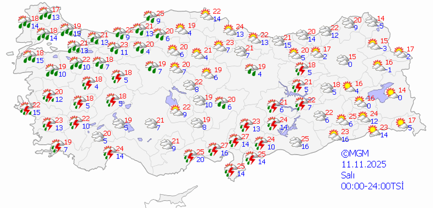 BUGÜN (SALI) HAVA DURUMU 4