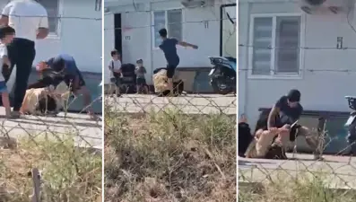 Boşanmak isteyen eşe çocukların gözü önünde korkunç dayak