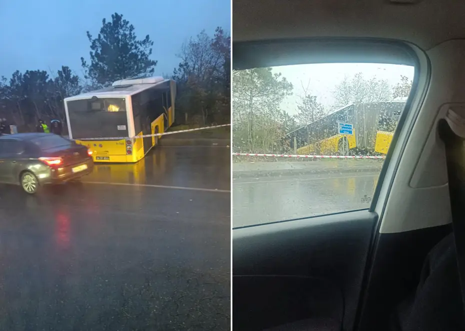 Facianın eşiğinden dönüldü, İETT otobüsü ormanlık alana uçtu