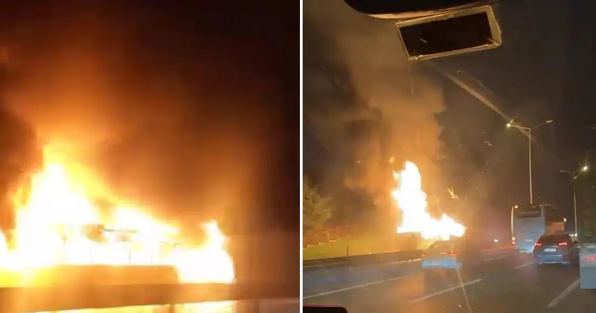 Eyüpsultan'da İETT otobüsü yandı