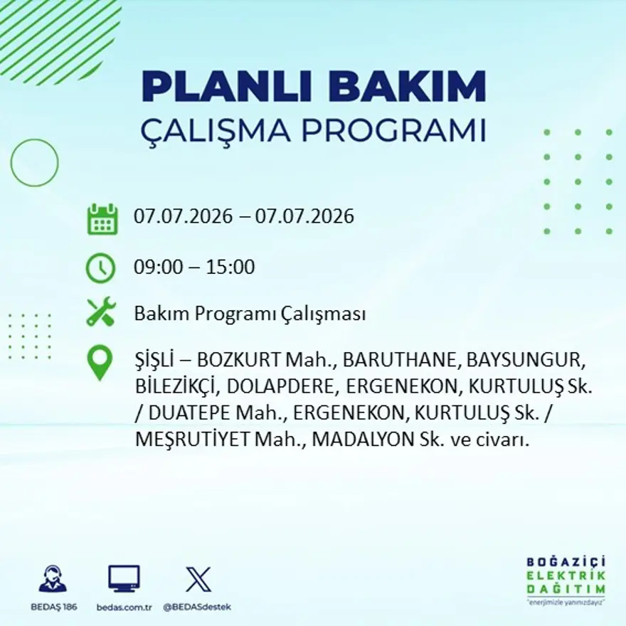 Bugün başlıyor, 9 saat sürecek. İstanbul'un 22 ilçesinde elektrik kesintisi 33
