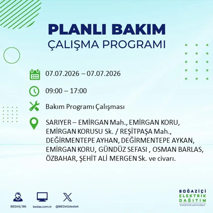 Bugün başlıyor, 9 saat sürecek. İstanbul'un 22 ilçesinde elektrik kesintisi 28