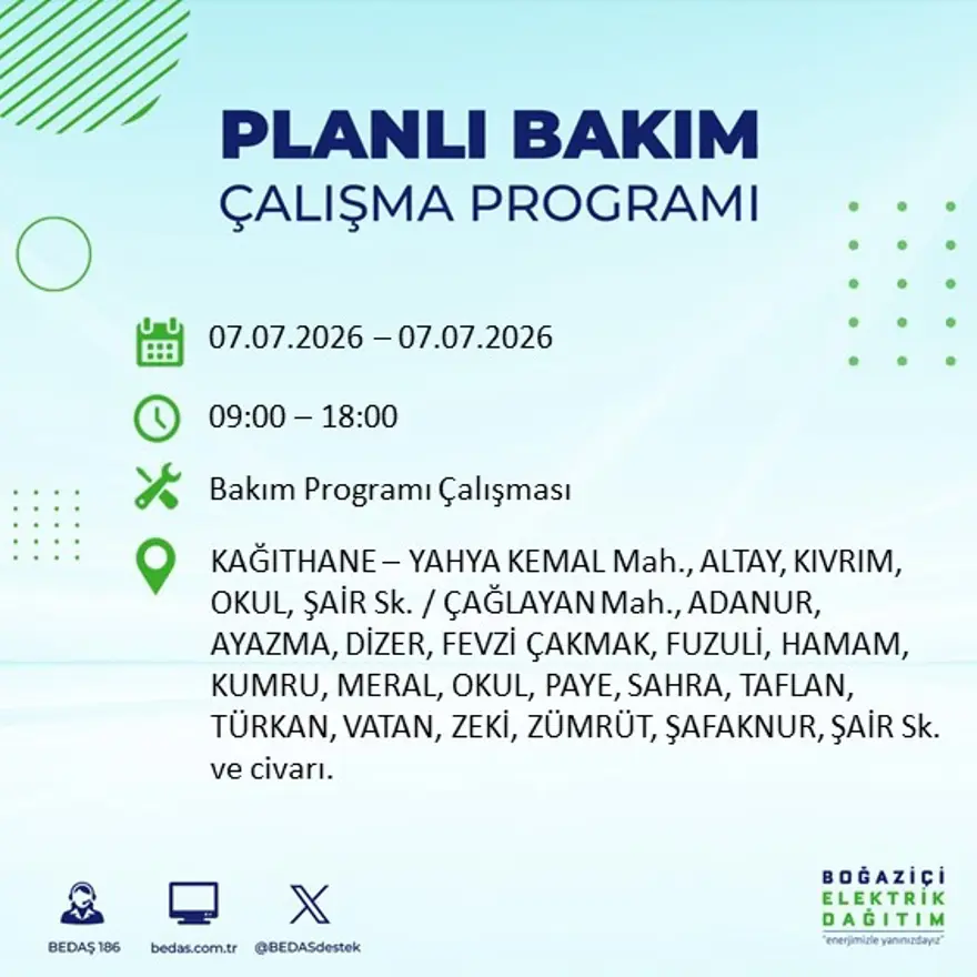 Bugün başlıyor, 9 saat sürecek. İstanbul'un 22 ilçesinde elektrik kesintisi 26