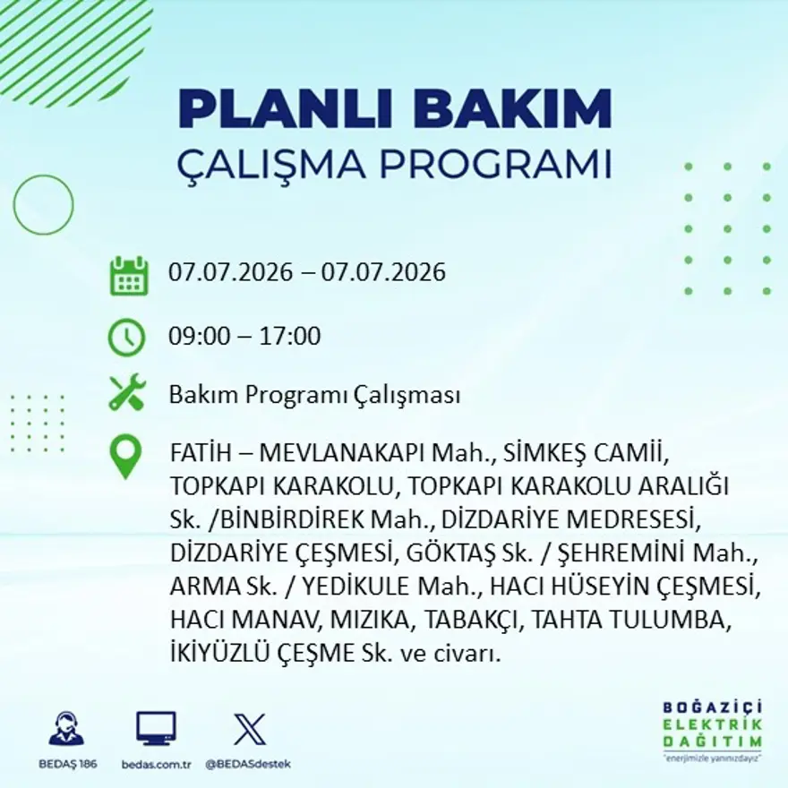 Bugün başlıyor, 9 saat sürecek. İstanbul'un 22 ilçesinde elektrik kesintisi 12