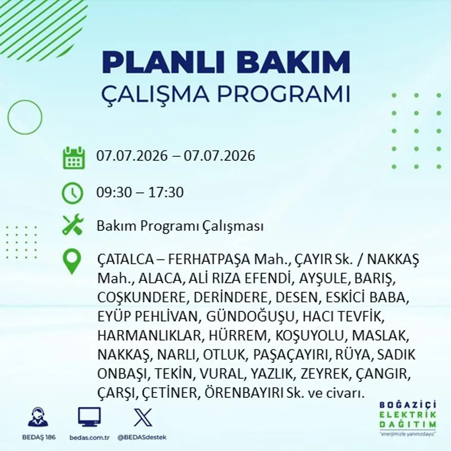 Bugün başlıyor, 9 saat sürecek. İstanbul'un 22 ilçesinde elektrik kesintisi 1