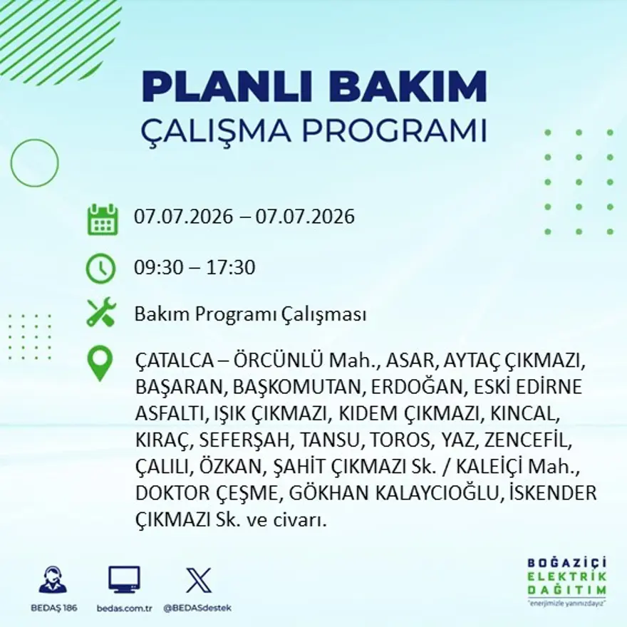 Bugün başlıyor, 9 saat sürecek. İstanbul'un 22 ilçesinde elektrik kesintisi 13