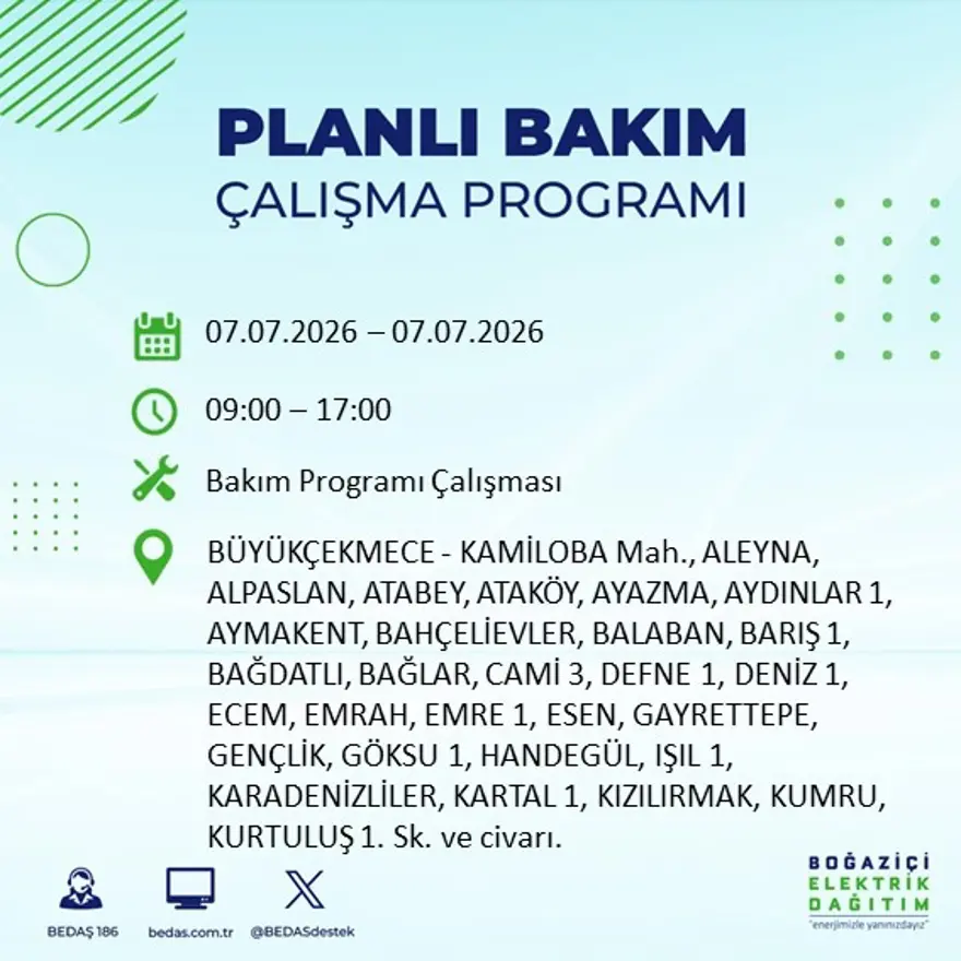 Bugün başlıyor, 9 saat sürecek. İstanbul'un 22 ilçesinde elektrik kesintisi 8