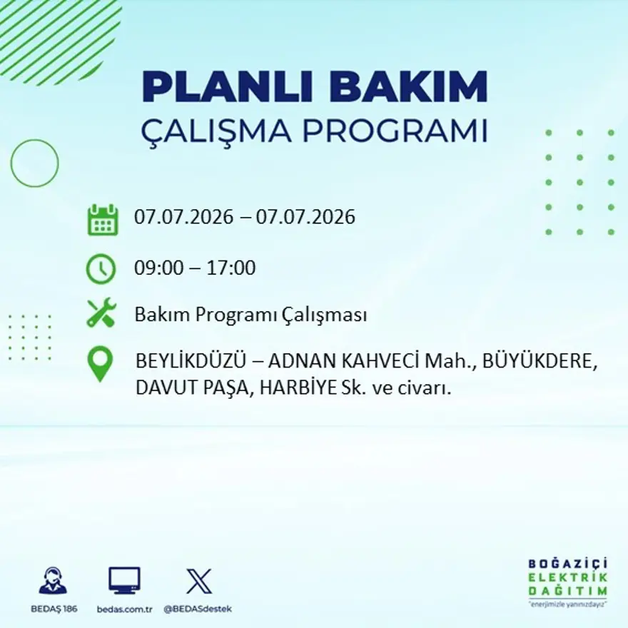 Bugün başlıyor, 9 saat sürecek. İstanbul'un 22 ilçesinde elektrik kesintisi 45