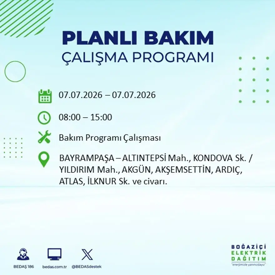 Bugün başlıyor, 9 saat sürecek. İstanbul'un 22 ilçesinde elektrik kesintisi 42
