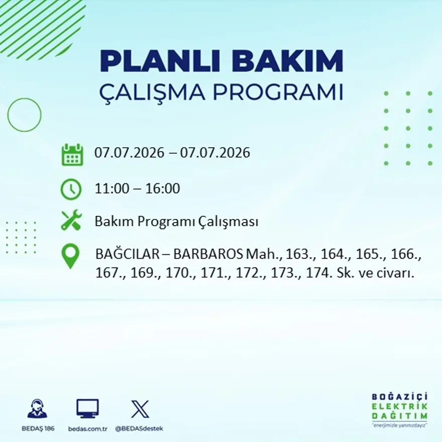 Bugün başlıyor, 9 saat sürecek. İstanbul'un 22 ilçesinde elektrik kesintisi 44