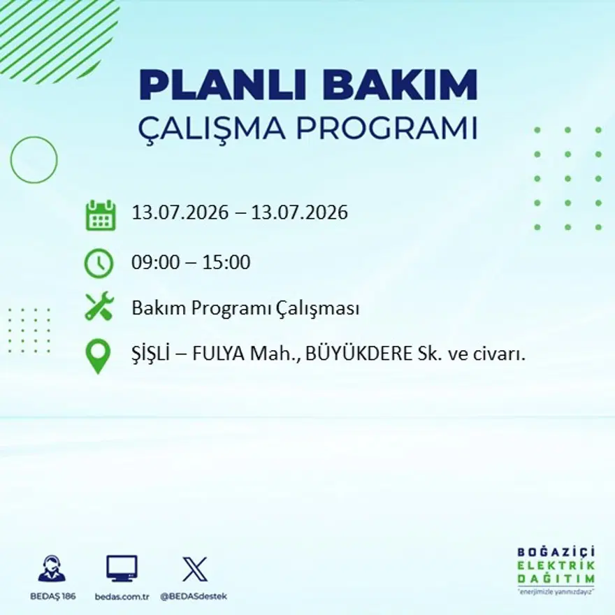 İstanbul’un birçok ilçesinde elektrik kesintisi. 20 ilçede 9 saat sürecek, bu gece başlıyor 45 İstanbul’un birçok ilçesinde elektrik kesintisi. 20 ilçede 9 saat sürecek, bu gece başlıyor 45